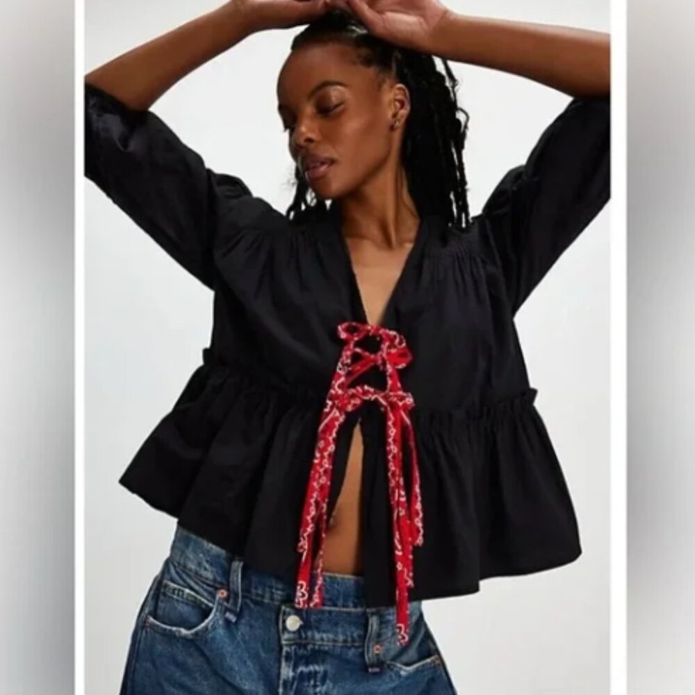 Free People x Tricia Fix Bandana Tied Up Top - NWT
